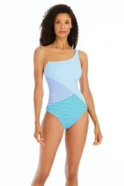 Stripe Tease One Shoulder One Piece Swimsuit 8 Stripe Tease One Shoulder One Piece Swimsuit -Bleu Rod Beattie Sales bleu rod stripe tease 1 pc 4 st multi stripe tease one shoulder one piece swimsuit 35797040726191