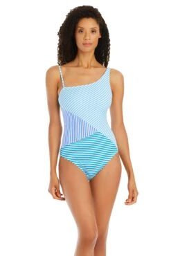 Stripe Tease One Shoulder One Piece Swimsuit -Bleu Rod Beattie Sales bleu rod stripe tease 1 pc stripe tease one shoulder one piece swimsuit 35797040693423 1