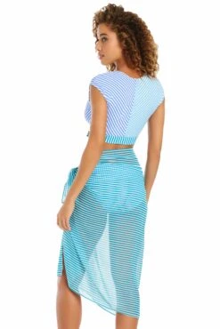 Bleu Rod Beattie Women's Stripe Tease Pareo Cover Up -Bleu Rod Beattie Sales bleu rod stripe tease pareo cover up stripe tease pareo cover up 35797058191535