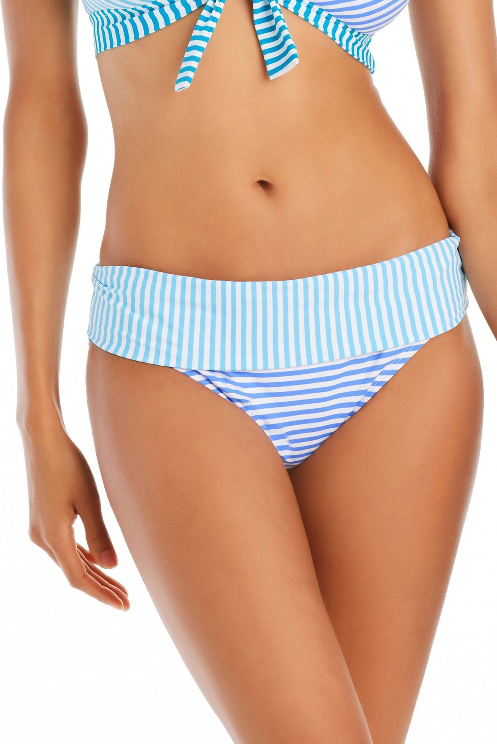 Stripe Tease Hipster Fold Over Bikini Bottom 3 Stripe Tease Hipster Fold Over Bikini Bottom