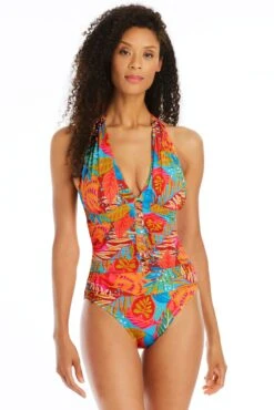 The Heat Is On Halter One Piece Swimsuit