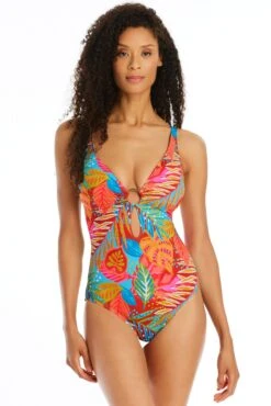 The Heat Is On Plunge One Piece Swimsuit