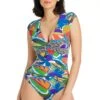 The Mix Cap Sleeve One Piece Swimsuit -Bleu Rod Beattie Sales bleu rod themix 1 pc the mix cap sleeve one piece swimsuit 36447930810543