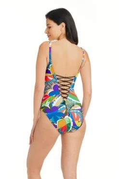 The Mix Plunge Lace Down One Piece Swimsuit -Bleu Rod Beattie Sales bleu rod themix 1 pc the mix plunge lace down one piece swimsuit 36109967982767