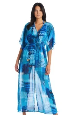 Too Hot To Handle Long Open Front Dress Cover Up -Bleu Rod Beattie Sales bleu rod too hot to handle dress cover up long chiffon open front dress kimono swim cover up th 35113889267887