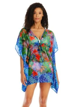 Tropical Flight Caftan Swim Cover Up