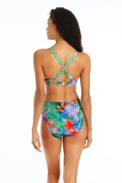 Tropical Flight Draped High Waisted Bikini Bottom -Bleu Rod Beattie Sales bleu rod tropical flight high waist bottom tropical flight draped high waisted bikini bottom 35796890124463