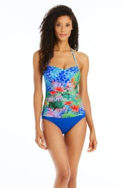 Tropical Flight Shirred Bandeau Tankini Top -Bleu Rod Beattie Sales bleu rod tropical flight tankini tropical flight shirred bandeau tankini top 35796940914863