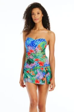Tropical Flight Shirred Bandeau Tankini Top -Bleu Rod Beattie Sales bleu rod tropical flight tankini tropical flight shirred bandeau tankini top 35796940947631