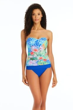 Tropical Flight Shirred Bandeau Tankini Top -Bleu Rod Beattie Sales bleu rod tropical flight tankini tropical flight shirred bandeau tankini top 35796941177007