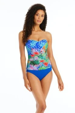 Tropical Flight Shirred Bandeau Tankini Top -Bleu Rod Beattie Sales bleu rod tropical flight tankini tropical flight shirred bandeau tankini top 35796941373615