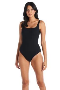 Walk The Line Scoop Neck Ribbed One Piece Swimsuit -Bleu Rod Beattie Sales bleu rod walk the line 1 pc square neck ribbed one piece swimsuit wl 35118948188335