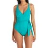 All Tied Up Surplice Tie Side One Piece Swimsuit -Bleu Rod Beattie Sales blue rod all tied up 1 pc surplice tie side one piece swimsuit atu 35128390156463