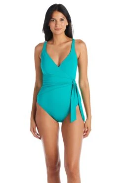 All Tied Up Surplice Tie Side One Piece Swimsuit