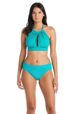 All Tied Up High Neck Key Hole Bikini Top