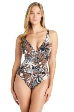 Bold Moves Surplice One Piece Swimsuit