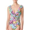 Color Crush Surplice Ruffle Straps One Piece Swimsuit -Bleu Rod Beattie Sales blue rod fsale 1 pc color crush surplice ruffle straps one piece swimsuit 36448340312239