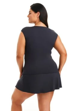 Let's Get Twisted Cap Sleeve Tankini Top Plus -Bleu Rod Beattie Sales blue rod let s get twisted tankini cap sleeve tankini top plus lgt 35211725308079